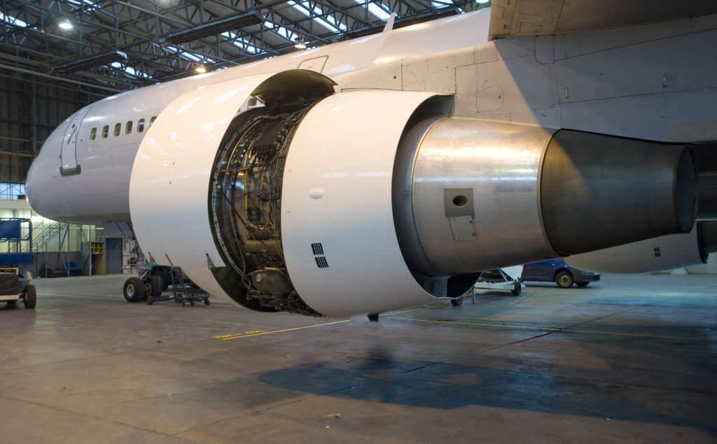 Close up of  a Boeing 757-200 jet engine